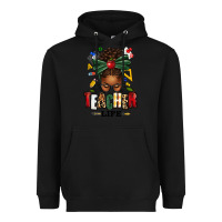 Black teacher life afro messy bun Heavyweight Hoodie - texasbilliewilder