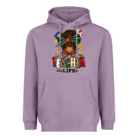 Lavender teacher life afro messy bun Heavyweight Hoodie - texasbilliewilder