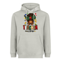 Moon Dust teacher life afro messy bun Heavyweight Hoodie - texasbilliewilder
