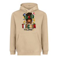 Mushroom teacher life afro messy bun Heavyweight Hoodie - texasbilliewilder
