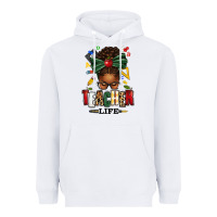 White teacher life afro messy bun Heavyweight Hoodie - texasbilliewilder