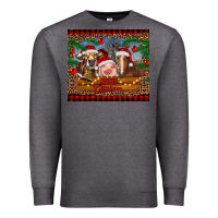 Charcoal Heather merry christmas cow pig and horse Premium Sweatshirt - RanaPortraitStore