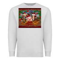 Dove Grey merry christmas cow pig and horse Premium Sweatshirt - RanaPortraitStore