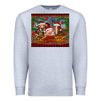 Heather Grey merry christmas cow pig and horse Premium Sweatshirt - RanaPortraitStore