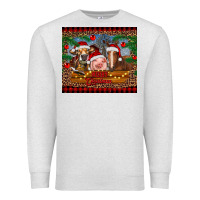 Oatmeal Heather merry christmas cow pig and horse Premium Sweatshirt - RanaPortraitStore