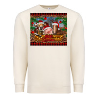 Sandshell merry christmas cow pig and horse Premium Sweatshirt - RanaPortraitStore