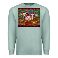 Seafoam merry christmas cow pig and horse Premium Sweatshirt - RanaPortraitStore