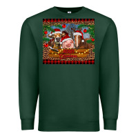 Sports Green merry christmas cow pig and horse Premium Sweatshirt - RanaPortraitStore