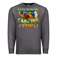 Charcoal Heather fires friends drinks camping crew Premium Sweatshirt - Zillion Design Studio