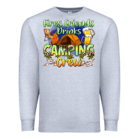 Heather Grey fires friends drinks camping crew Premium Sweatshirt - Zillion Design Studio