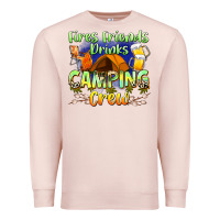 Pale Pink fires friends drinks camping crew Premium Sweatshirt - Zillion Design Studio