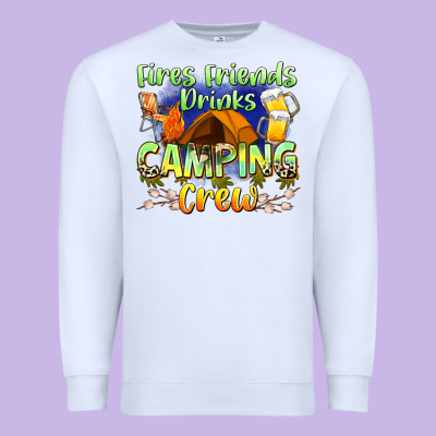 Fires Friends Drinks Camping Crew Premium Sweatshirt Designed By Zillion Design Studio
