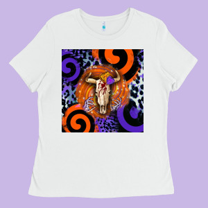 Halloween Bull Skull Ladies Tee Designed By Barkaloodesign