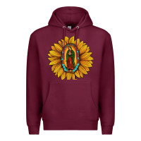 Burgundy our lady of guadalupe sunflower Premium Hoodie - JahusDesignShop