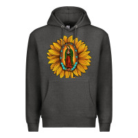 Charcoal Heather our lady of guadalupe sunflower Premium Hoodie - JahusDesignShop