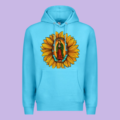 Our Lady Of Guadalupe Sunflower Premium Hoodie Designed By Jahusdesignshop