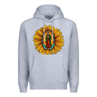 Heather Grey our lady of guadalupe sunflower Premium Hoodie - JahusDesignShop