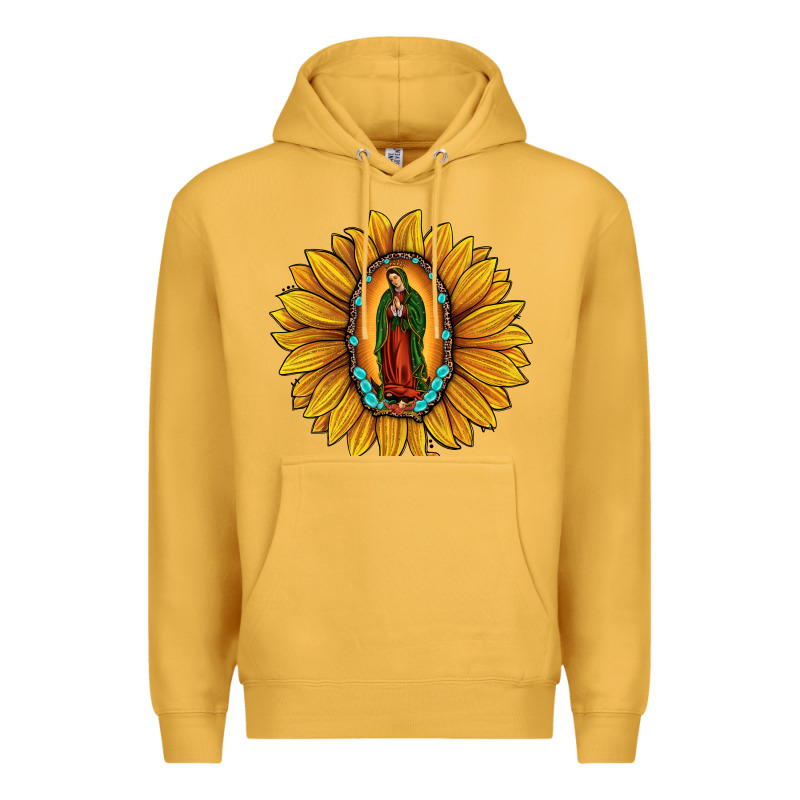 Our Lady Of Guadalupe Sunflower Premium Hoodie by JahusDesignShop | Teevron