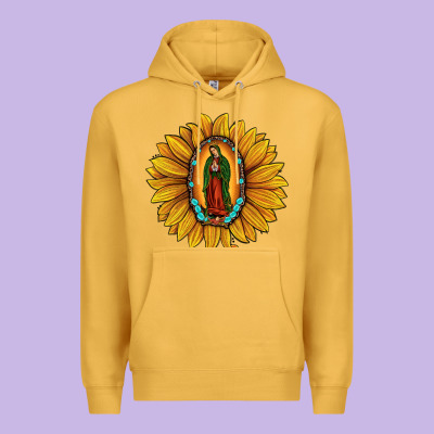 Our Lady Of Guadalupe Sunflower Premium Hoodie Designed By Jahusdesignshop