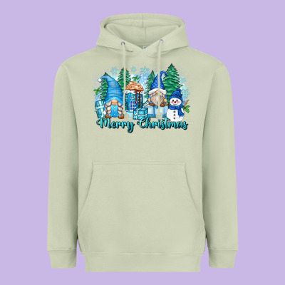 Merry Christmas Snowman Gnomes Heavyweight Hoodie Designed By Zillion Design Studio
