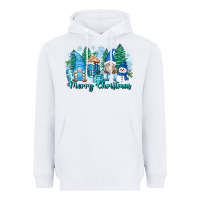 White merry christmas snowman gnomes Heavyweight Hoodie - Zillion Design Studio