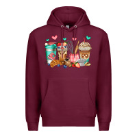 Burgundy baking coffee cups Premium Hoodie - Jasminsmagicworld