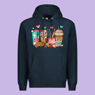 Baking Coffee Cups Premium Hoodie Designed By Jasminsmagicworld