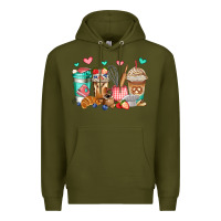 Army Green baking coffee cups Premium Hoodie - Jasminsmagicworld
