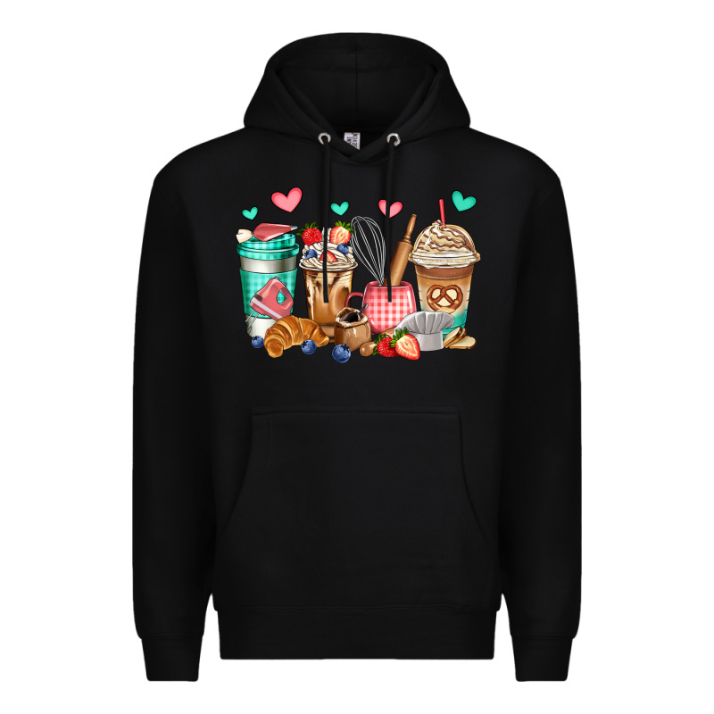 Baking Coffee Cups Premium Hoodie by Jasminsmagicworld | Teevron