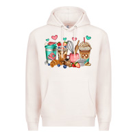Pale Pink baking coffee cups Premium Hoodie - Jasminsmagicworld