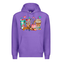 Purple baking coffee cups Premium Hoodie - Jasminsmagicworld