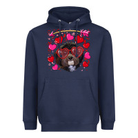 Navy Valentine's day havanese dog Heavyweight Hoodie - RanaPortraitStore