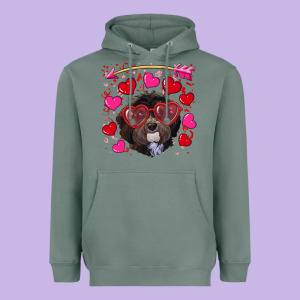 Valentine's Day Havanese Dog Heavyweight Hoodie Designed By Ranaportraitstore