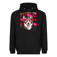 Black Valentine's day husky Heavyweight Hoodie - RanaPortraitStore