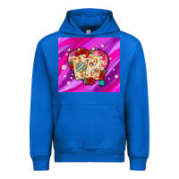 Cobalt valentines day playing cards and pearl watercolor Urban Hoodie - AdoDesignShop