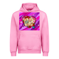 Fuchsia Pink valentines day playing cards and pearl watercolor Urban Hoodie - AdoDesignShop