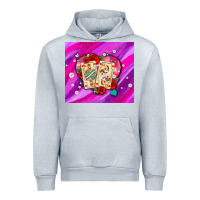 Heather Grey valentines day playing cards and pearl watercolor Urban Hoodie - AdoDesignShop
