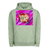 Pigment Oil Green valentines day playing cards and pearl watercolor Urban Hoodie - AdoDesignShop
