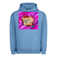 Pigment Pebble Blue valentines day playing cards and pearl watercolor Urban Hoodie - AdoDesignShop