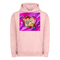 Pigment Salmon valentines day playing cards and pearl watercolor Urban Hoodie - AdoDesignShop