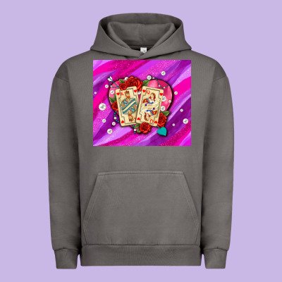 Valentines Day Playing Cards And Pearl Watercolor Urban Hoodie Designed By Adodesignshop