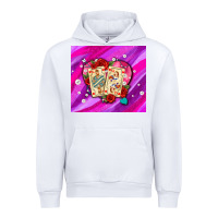 White valentines day playing cards and pearl watercolor Urban Hoodie - AdoDesignShop
