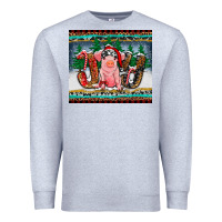 Heather Grey joy pig Premium Sweatshirt - RanaPortraitStore