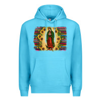 Ocean Blue serape our lady of guadalupe Premium Hoodie - JahusDesignShop
