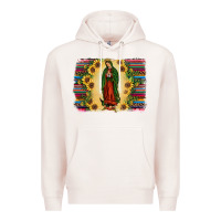 Pale Pink serape our lady of guadalupe Premium Hoodie - JahusDesignShop