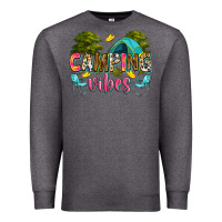 Charcoal Heather camping vibes Premium Sweatshirt - Zillion Design Studio