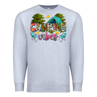 Heather Grey camping vibes Premium Sweatshirt - Zillion Design Studio
