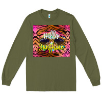 Army Green hello sunshine Long Sleeve Tee - BarkalooDesign