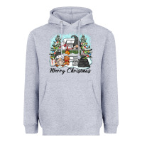 Heather Grey merry christmas gnomes Heavyweight Hoodie - Zillion Design Studio