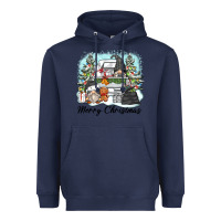 Navy merry christmas gnomes Heavyweight Hoodie - Zillion Design Studio